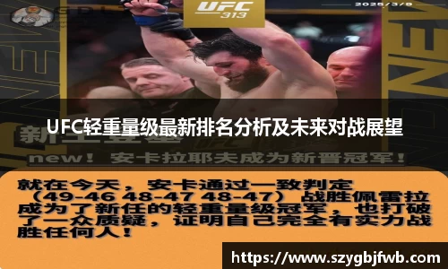 UFC轻重量级最新排名分析及未来对战展望